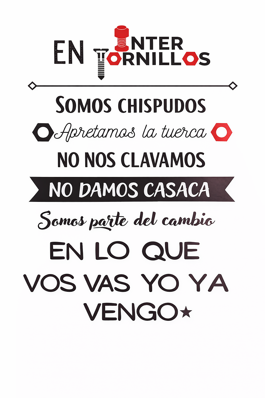 Valores Intertornillos